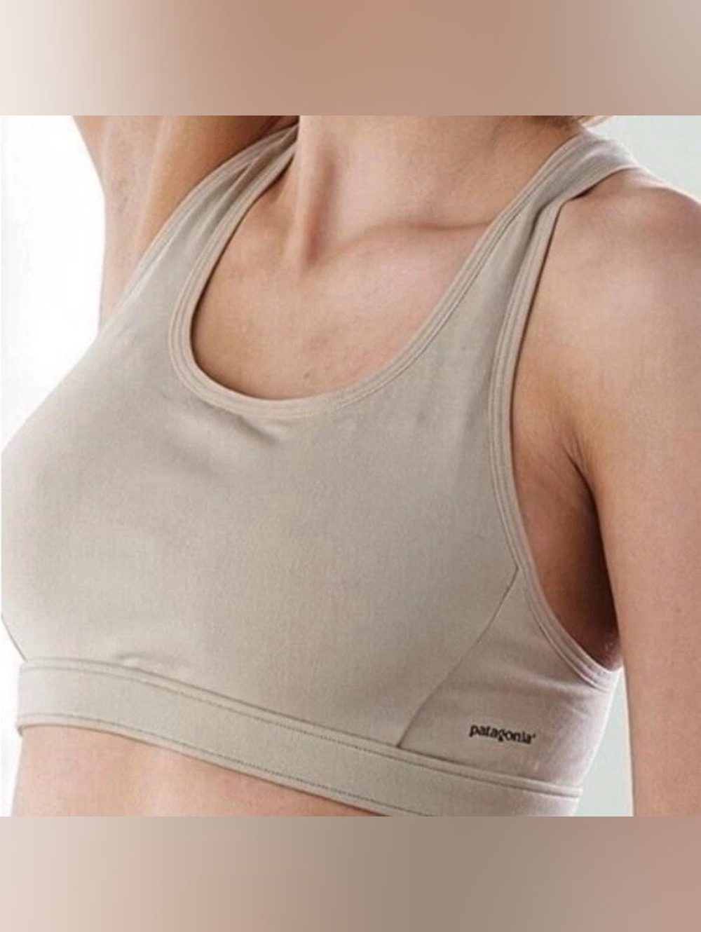 Patagonia Capilene Desert Tan Racerback Sports Bra Size XL